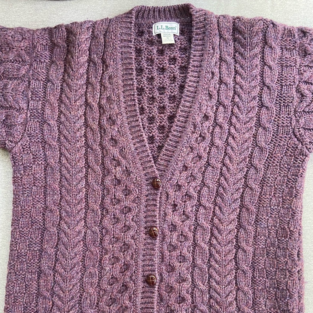 purple, knit, LL Bean,